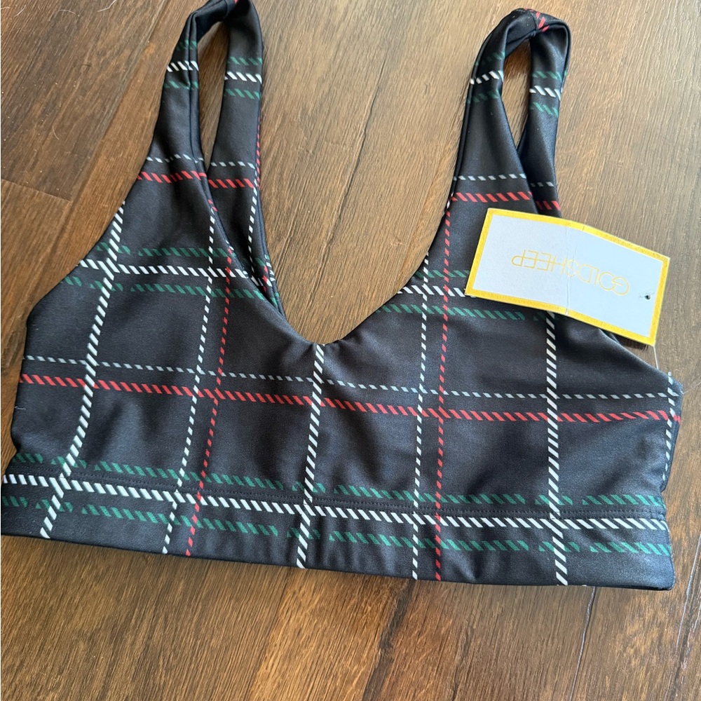 Goldsheep Plaid Black Bra